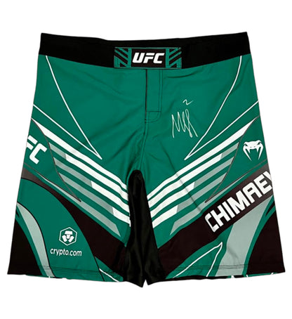 Khamzat Chimaev Signed Green UFC Venum Trunks