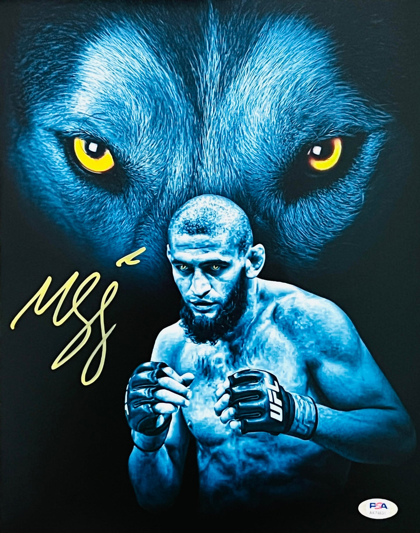 Khamzat Chimaev Signed "Eyes of the Wolf" 11x14 Photo